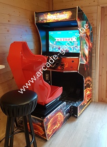A-G 32 LCD RACING arcade met SEAT en 150 RACING GAMES BURNIN RUBBER + OUTRUN 10