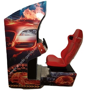 A-G 32 LCD RACING arcade met SEAT en 150 RACING GAMES BURNIN RUBBER + OUTRUN 18