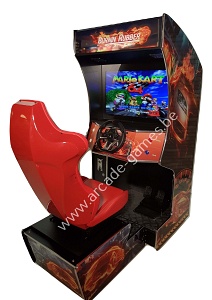A-G 32 LCD RACING arcade met SEAT en 150 RACING GAMES BURNIN RUBBER + OUTRUN 12