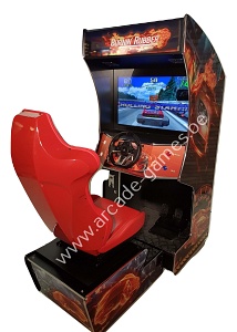 A-G 32 LCD RACING arcade met SEAT en 150 RACING GAMES BURNIN RUBBER + OUTRUN 16